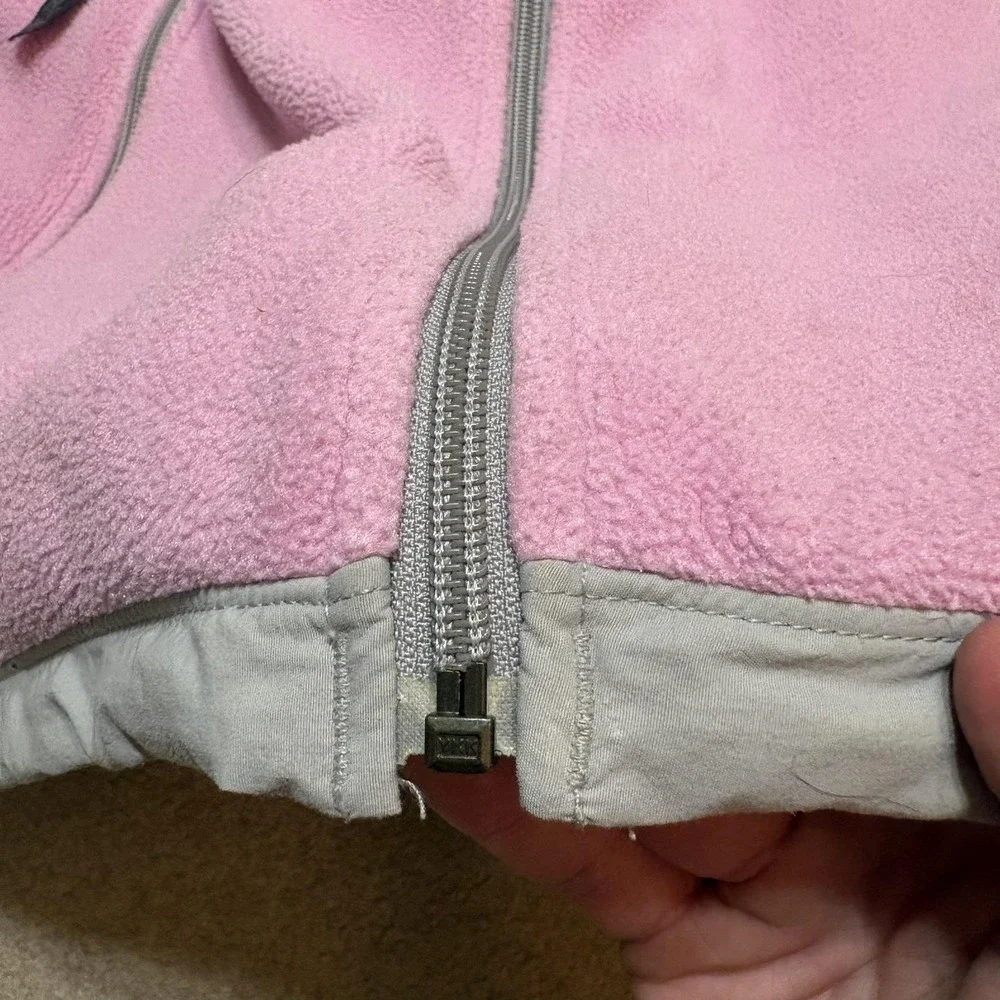 The North Face Denali Jacket Youth XL Pink‎ Gray Polartec Fleece Full Zip